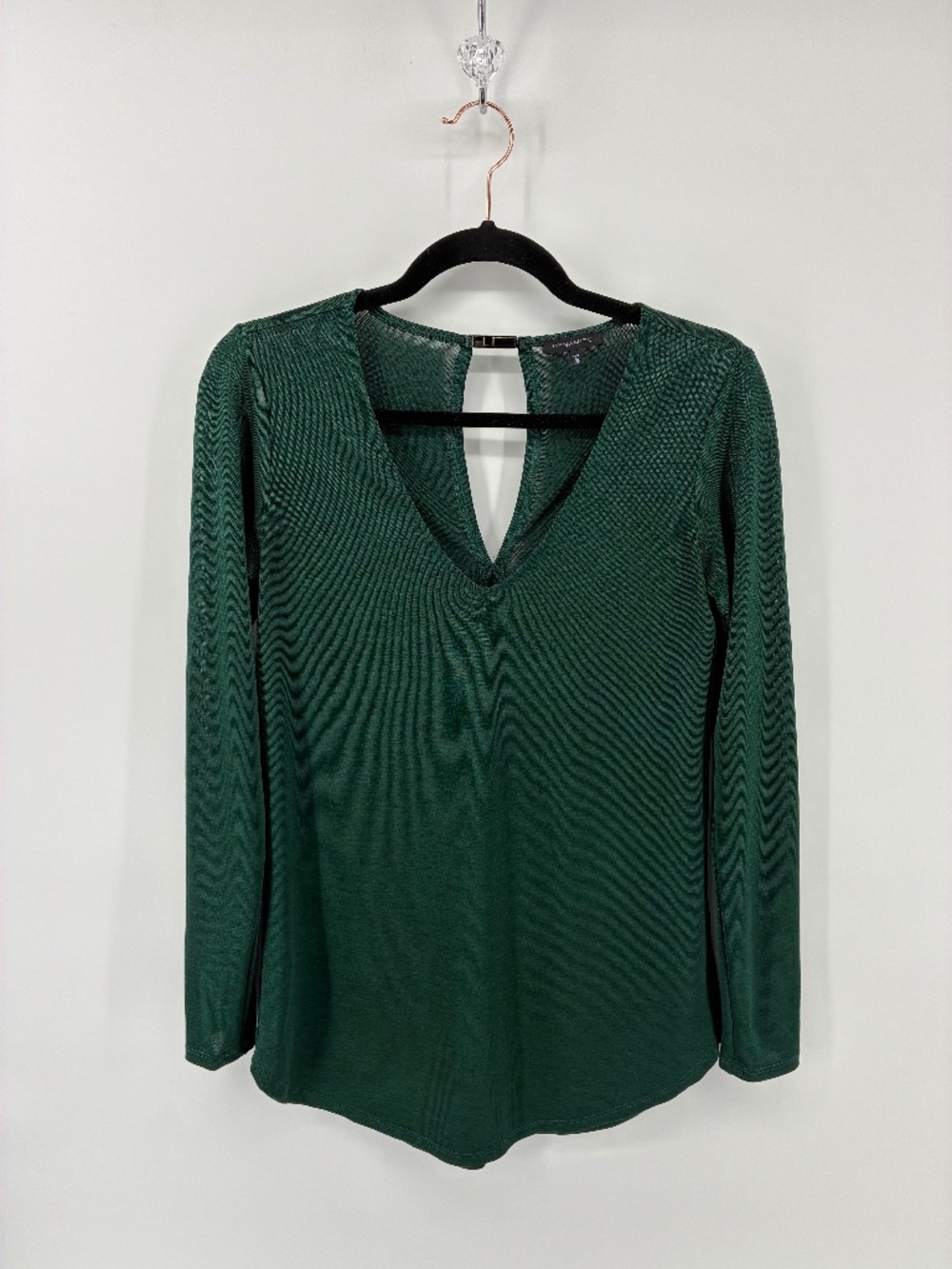 Dynamite Deep Green V-Neck Blouse